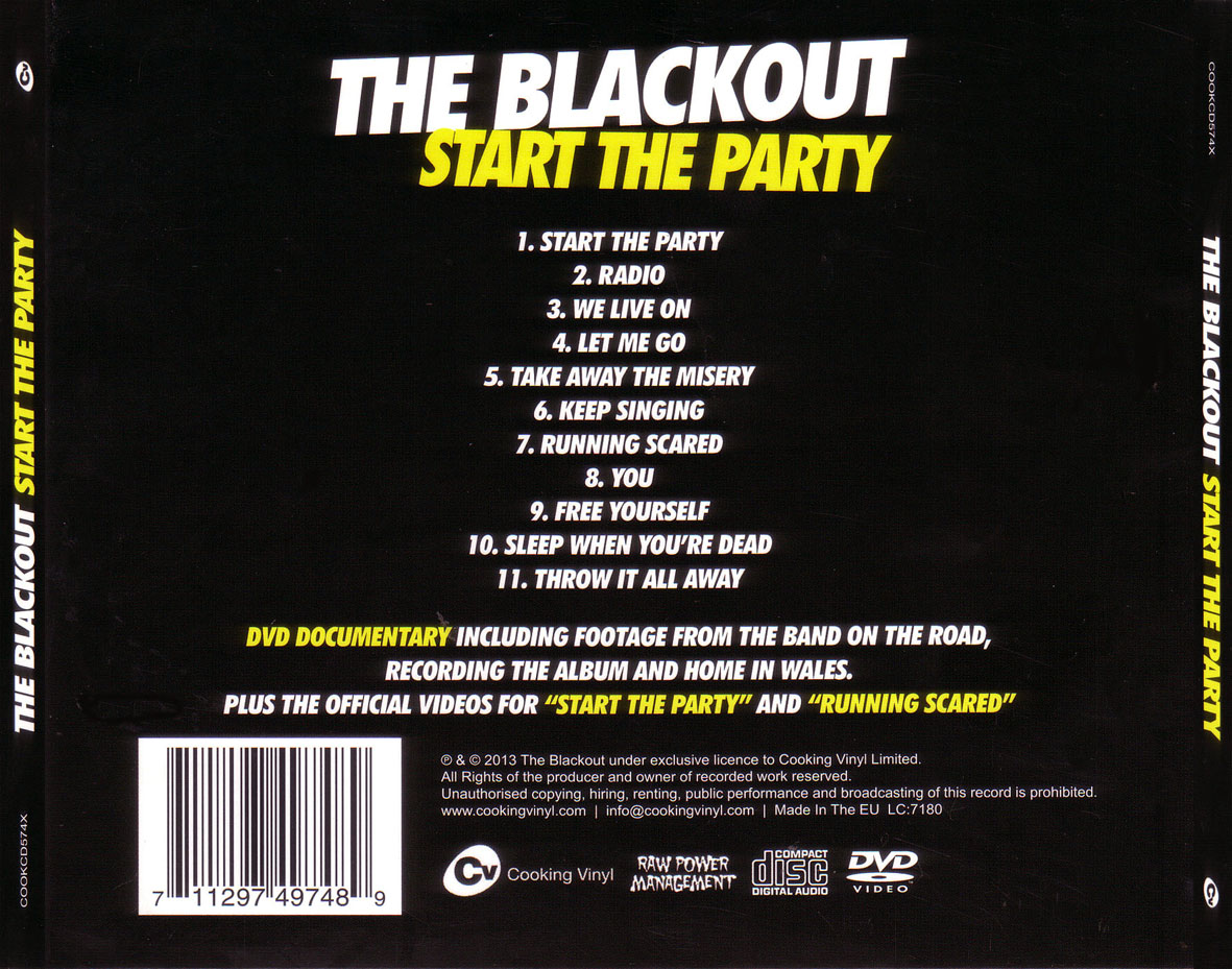 Cartula Trasera de The Blackout - Start The Party