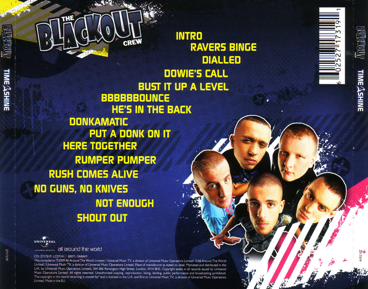Cartula Trasera de The Blackout Crew - Time 2 Shine