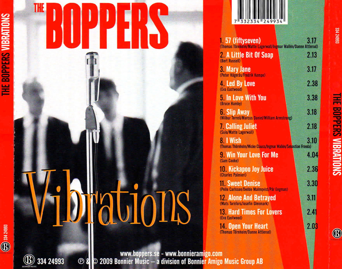 Cartula Trasera de The Boppers - Vibrations