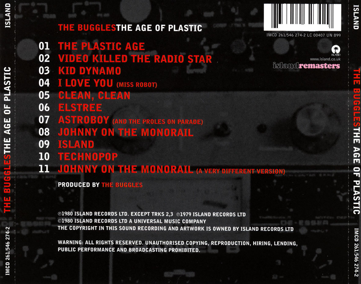 Cartula Trasera de The Buggles - The Age Of Plastic (2000)