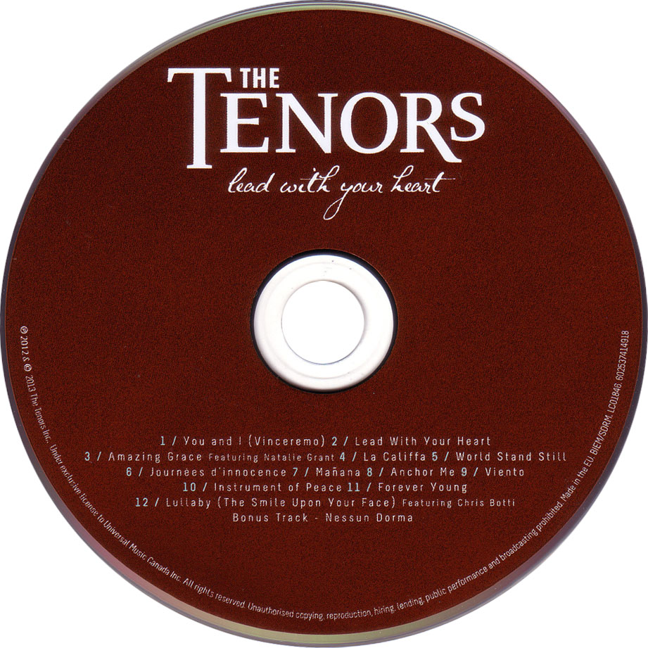 Cartula Cd de The Canadian Tenors - Lead With Your Heart