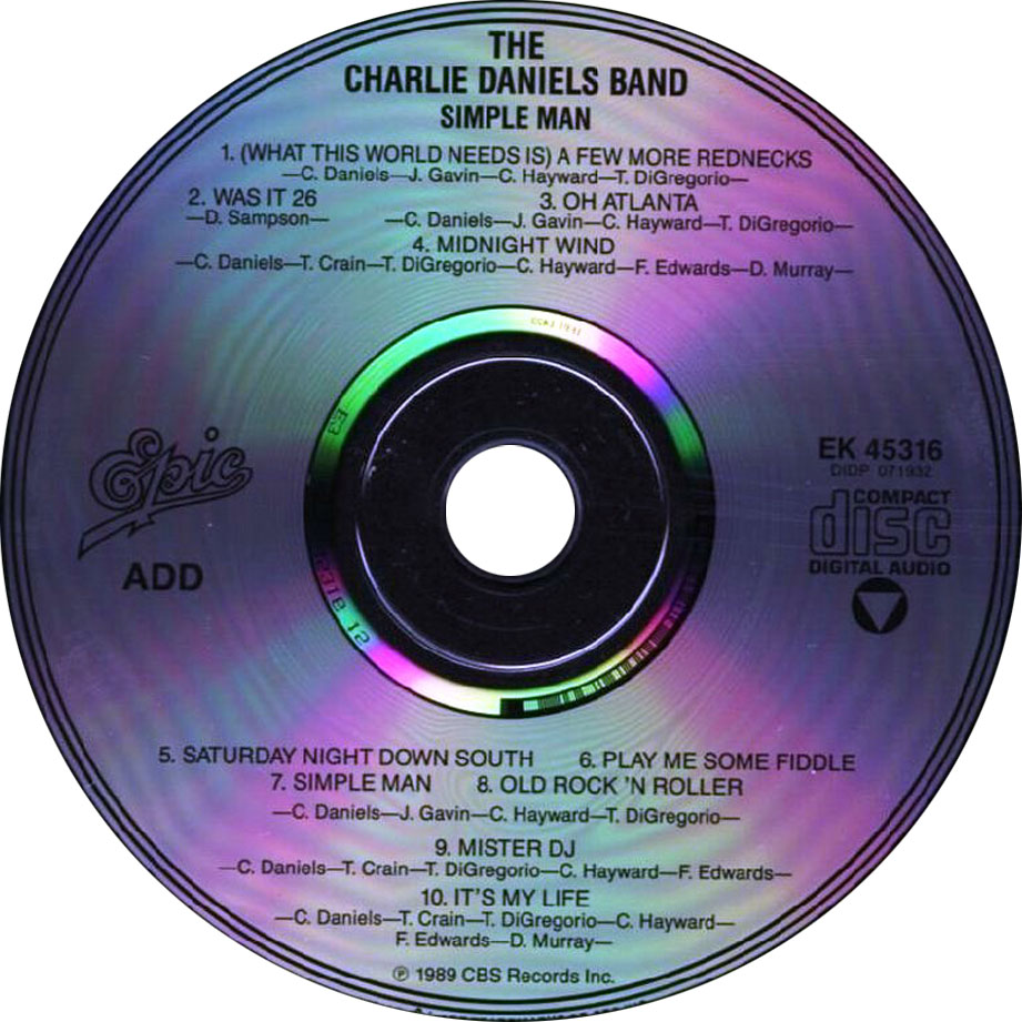 Cartula Cd de The Charlie Daniels Band - Simple Man
