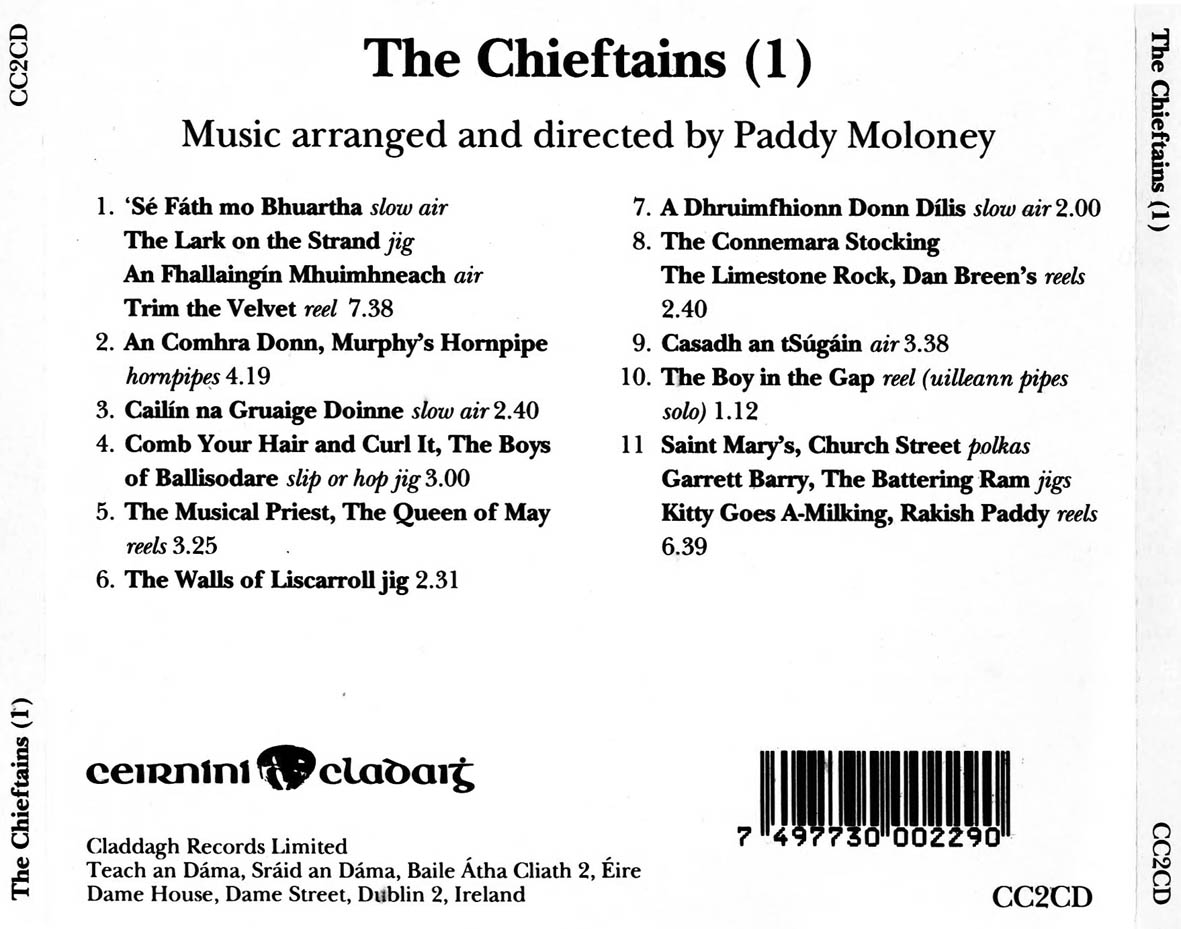 Cartula Trasera de The Chieftains - The Chieftains 1