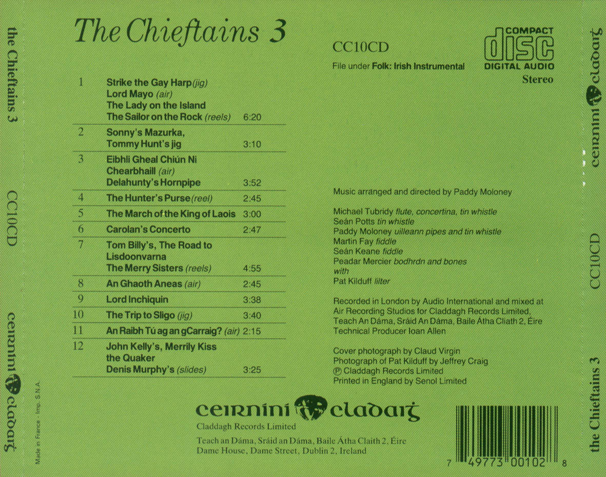 Cartula Trasera de The Chieftains - The Chieftains 3