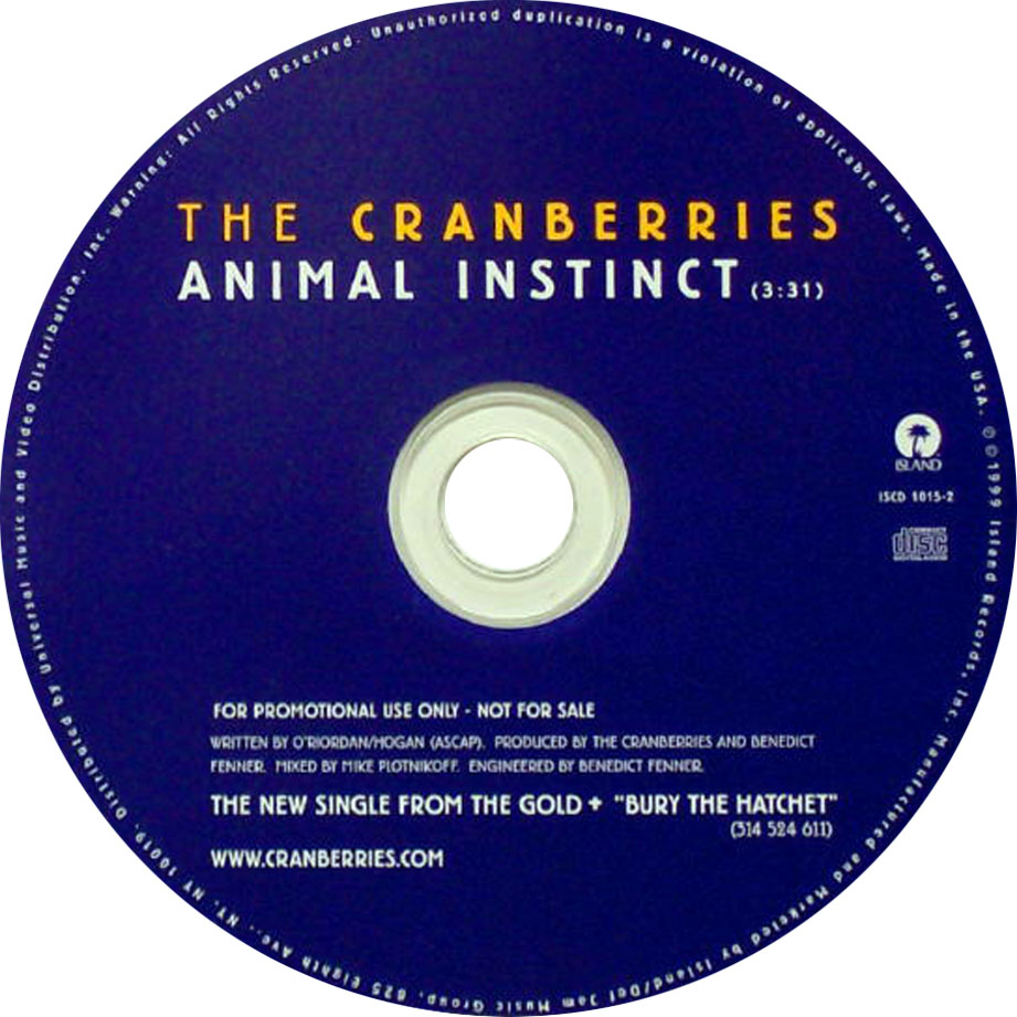 Cartula Cd de The Cranberries - Animal Instinct (Cd Single)