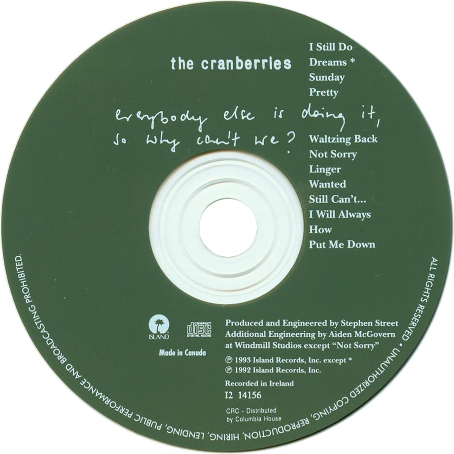 Cartula Cd de The Cranberries - Everybody Else Is Doing It, So Why Can't We?