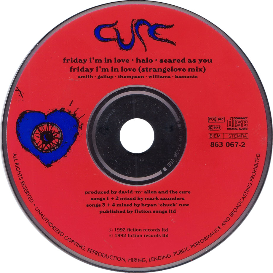 Cartula Cd de The Cure - Friday I'm In Love (Cd Single)