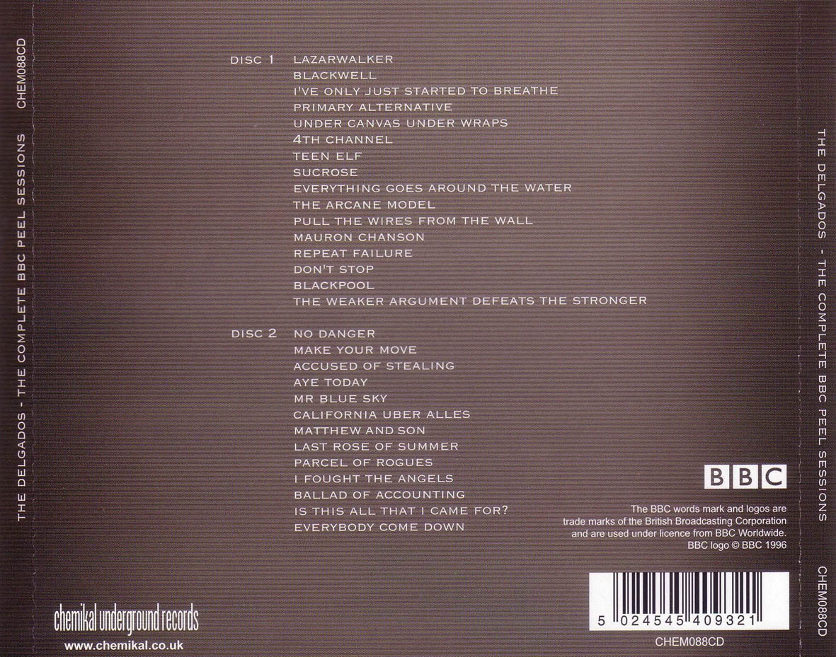 Cartula Trasera de The Delgados - The Complete Bbc Peel Sessions