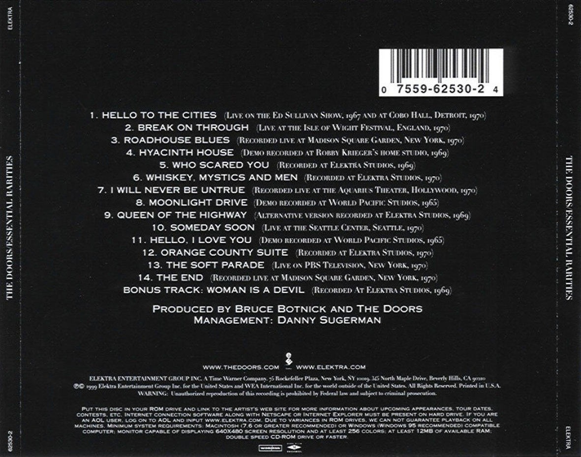Cartula Trasera de The Doors - Essential Rarities
