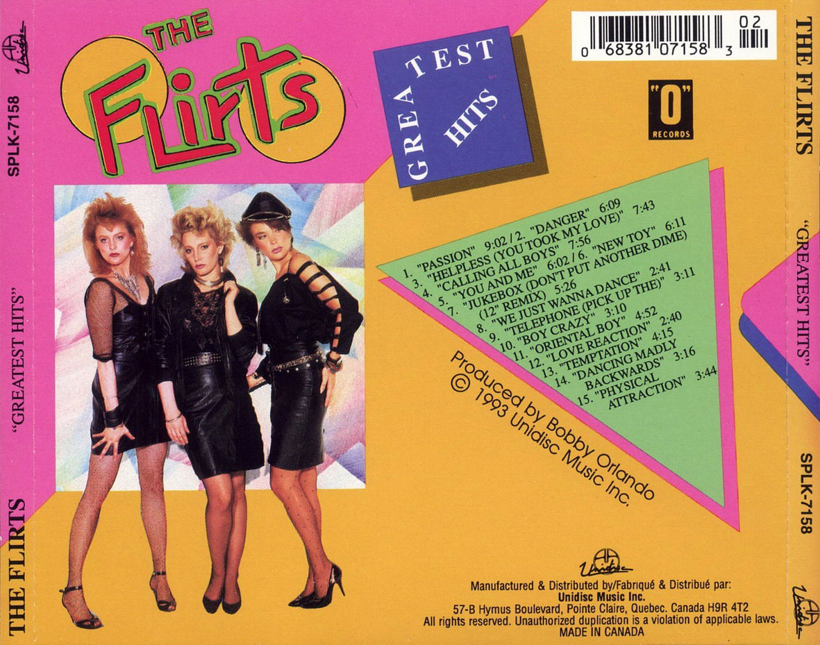 Cartula Trasera de The Flirts - Greatest Hits (1993)