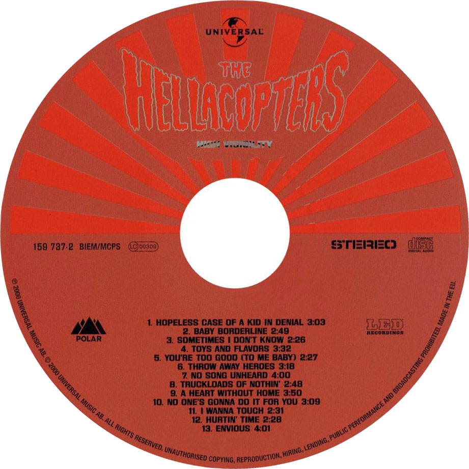 Cartula Cd de The Hellacopters - High Visibility