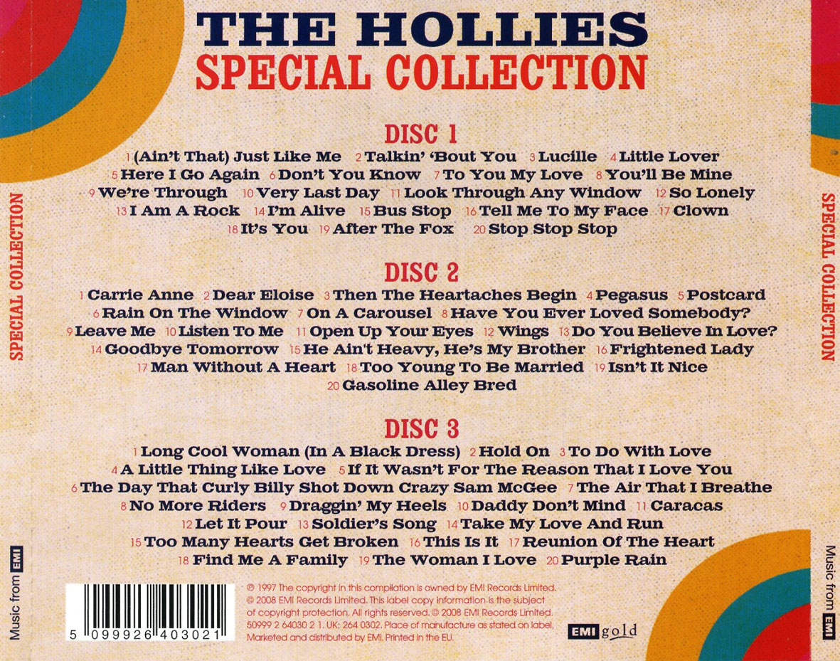 Cartula Trasera de The Hollies - Special Collection