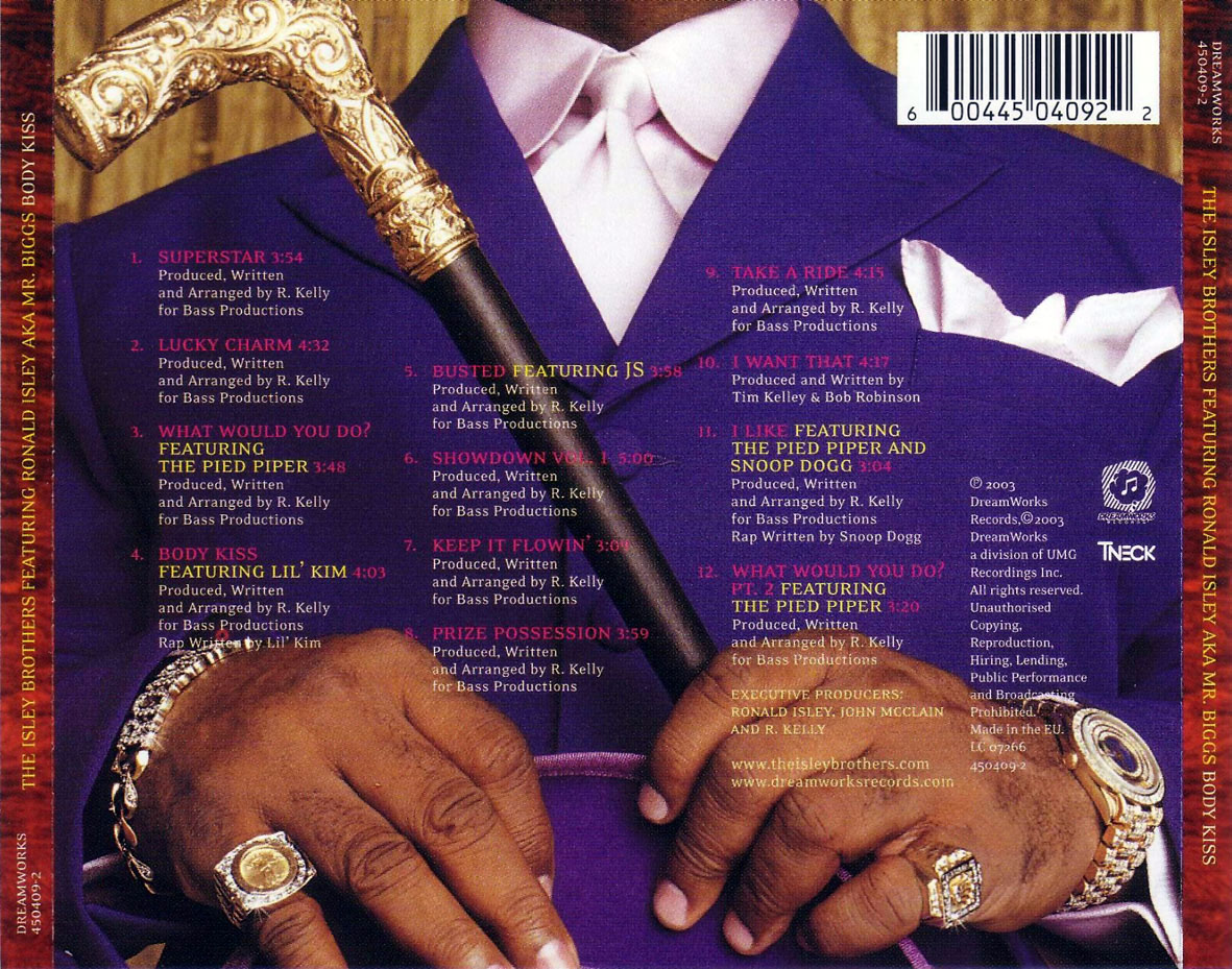 Cartula Trasera de The Isley Brothers Featuring Ronald Isley - Body Kiss