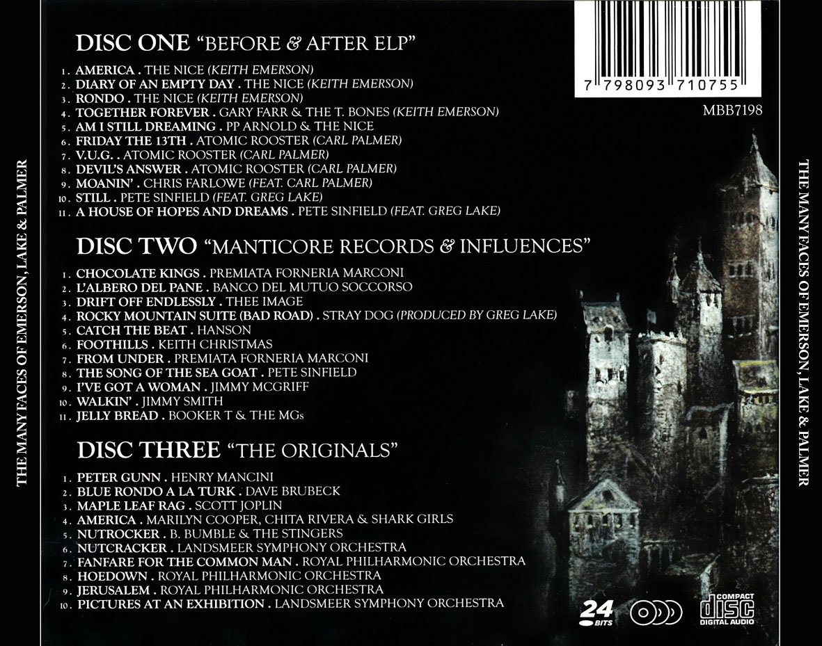 Cartula Trasera de The Many Faces Of Emerson, Lake & Palmer