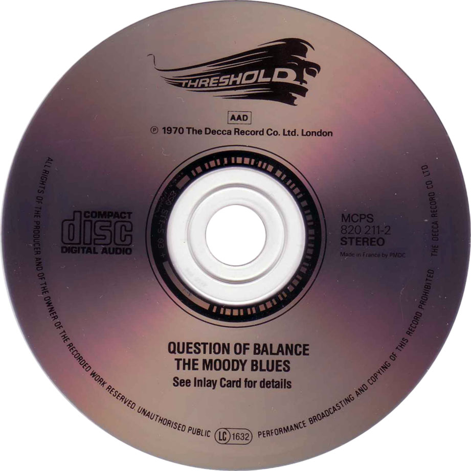 Cartula Cd de The Moody Blues - A Question Of Balance (1970)