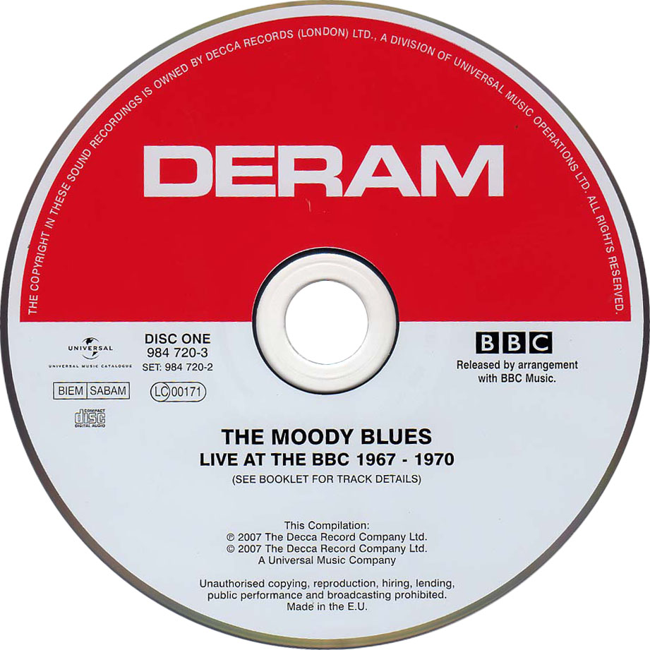 Cartula Cd1 de The Moody Blues - Live At The Bbc 1967-1970