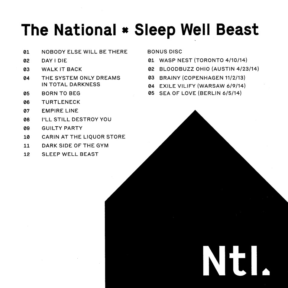 Cartula Interior Frontal de The National - Sleep Well Beast (Japan Edition)