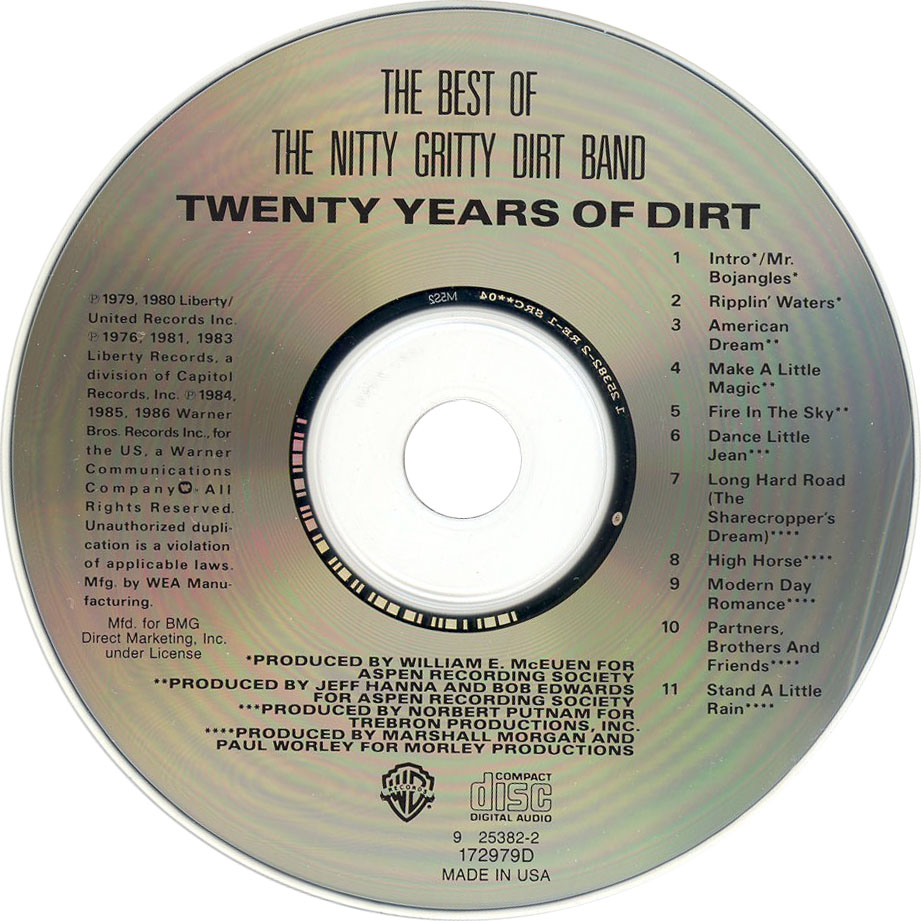 Cartula Cd de The Nitty Gritty Dirt Band - Twenty Years Of Dirt: The Best Of The Nitty Gritty Dirt Band