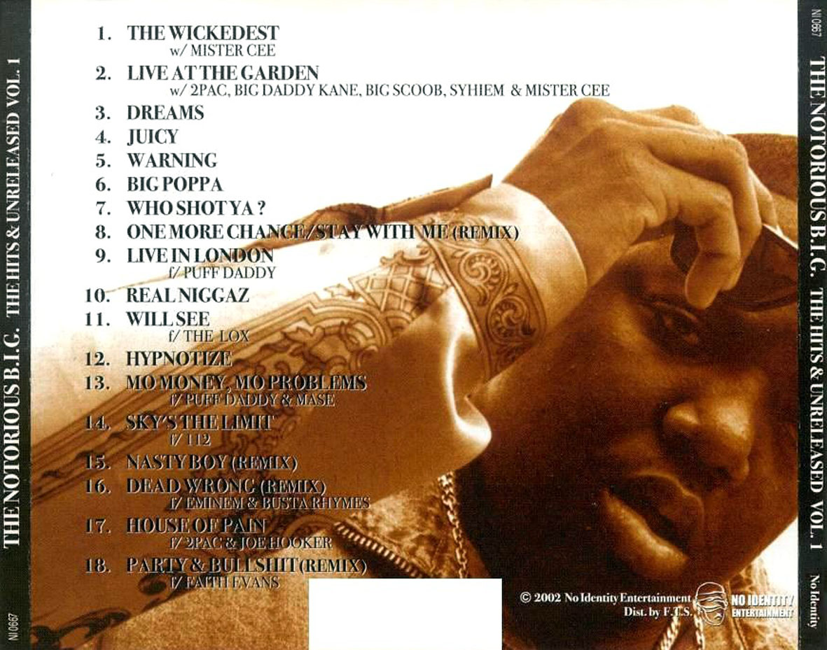 Cartula Trasera de The Notorious Big - The Hits & Unreleases Volume 1