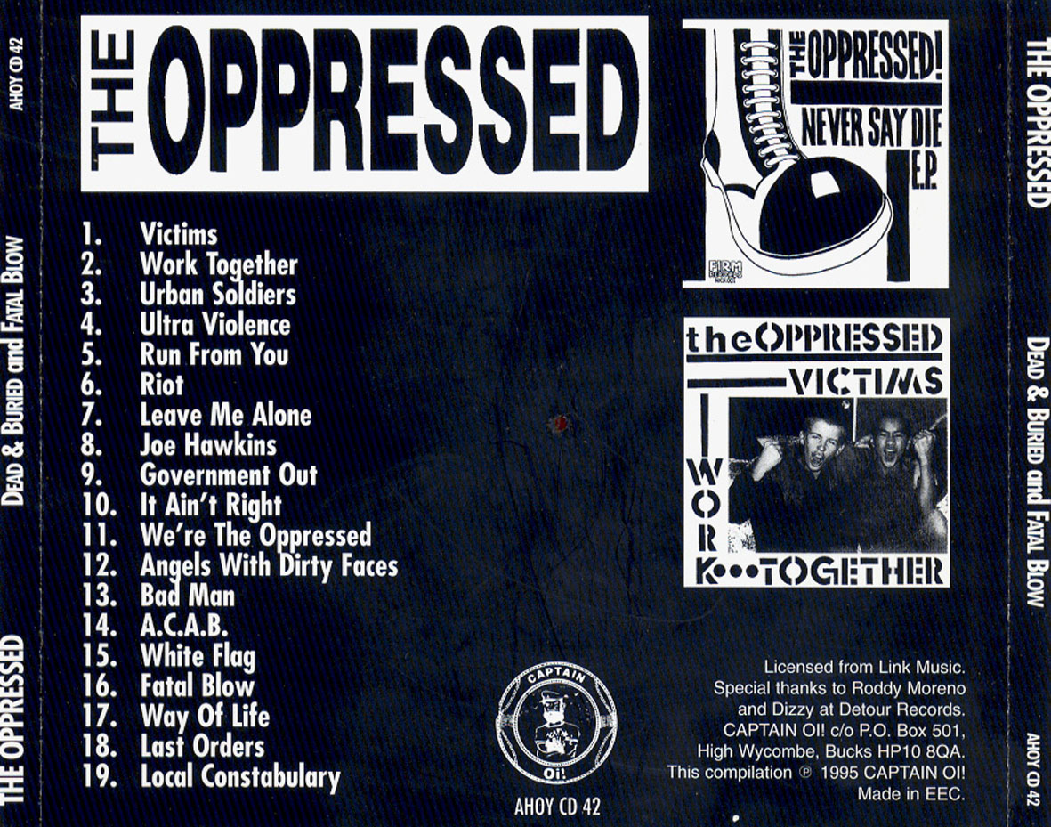 Cartula Trasera de The Oppressed - Dead & Buried And Fatal Blow