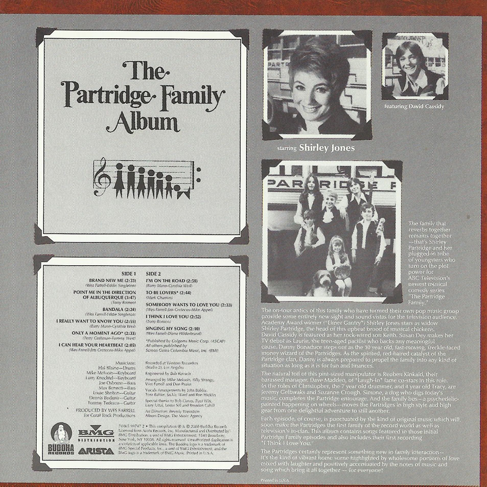 Cartula Interior Frontal de The Partridge Family - The Partridge Family Album