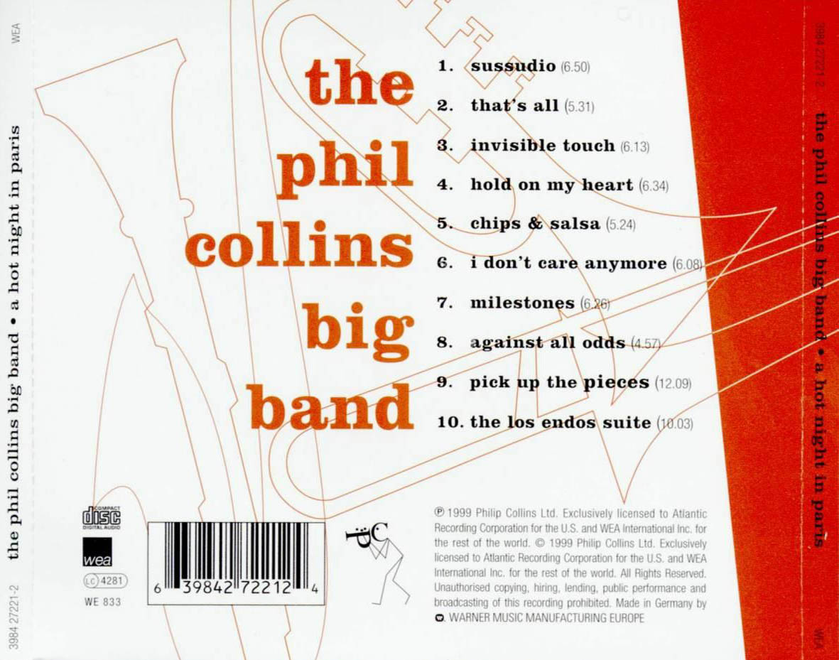 Cartula Trasera de The Phil Collins Big Band - A Hot Night In Paris