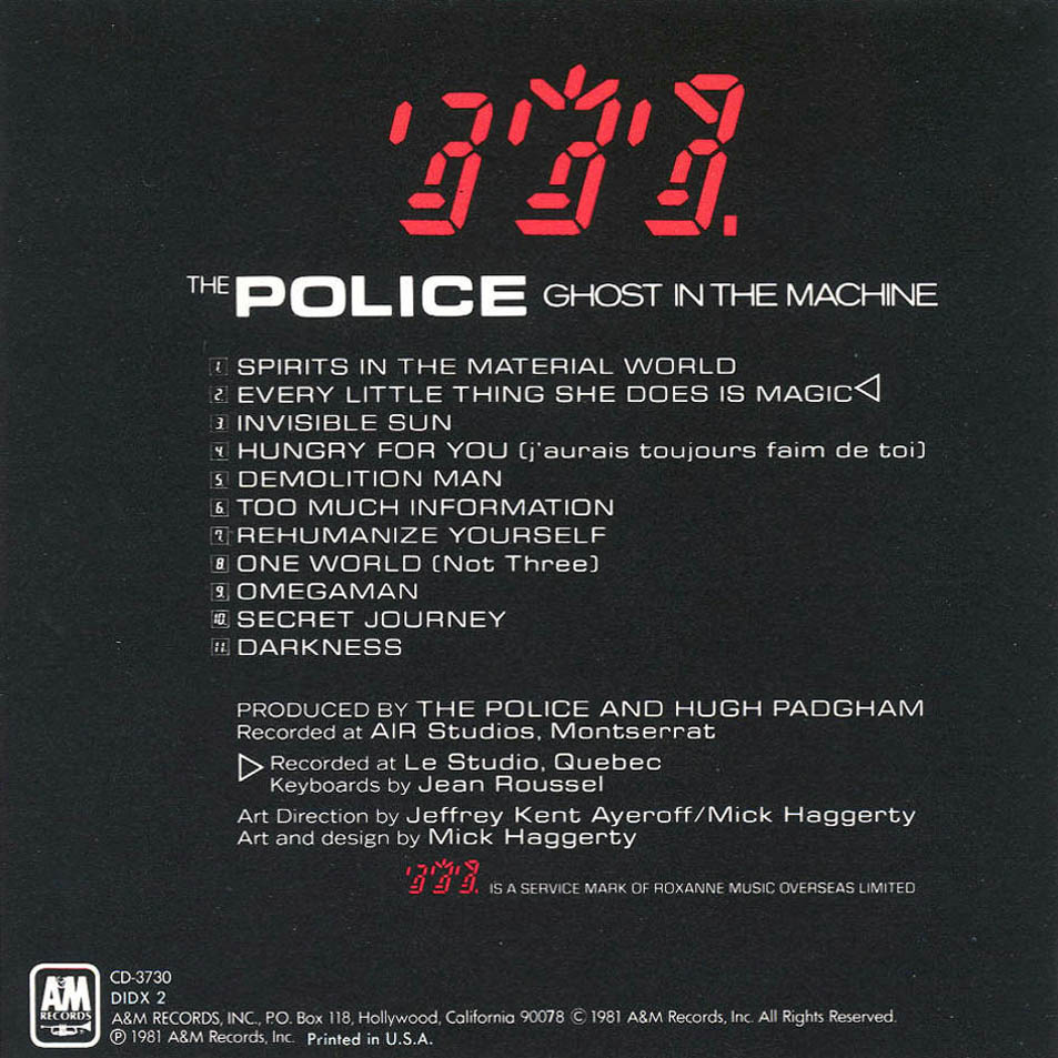 Cartula Interior Frontal de The Police - Ghost In The Machine