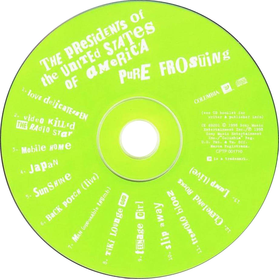Cartula Cd de The Presidents Of The United States Of America - Pure Frosting
