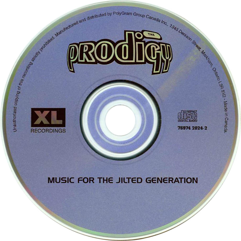 Cartula Cd de The Prodigy - Music For The Jilted Generation