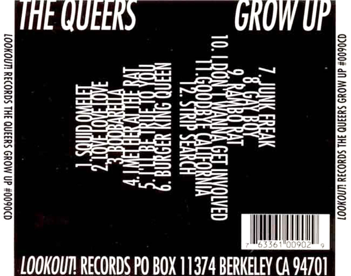 Cartula Trasera de The Queers - Grow Up