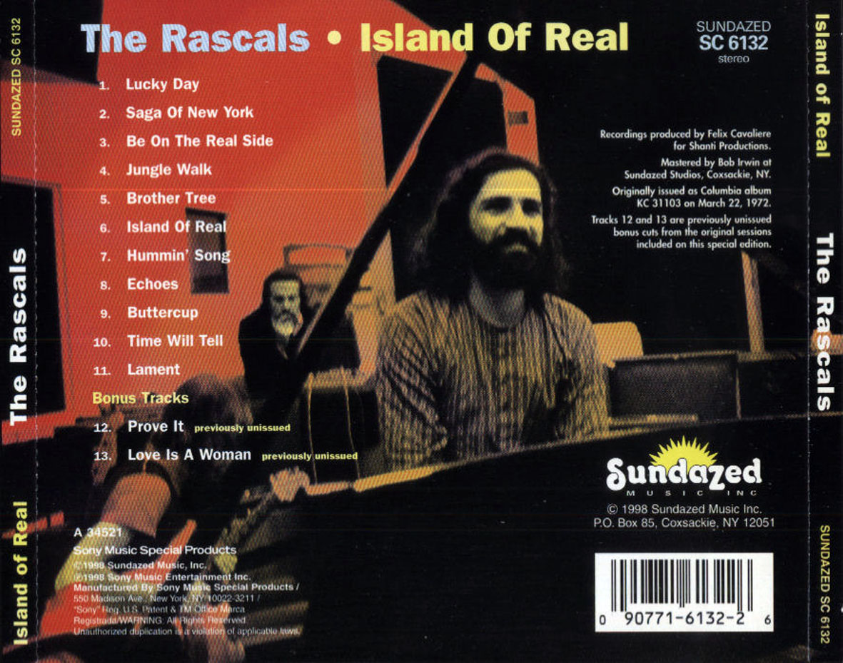 Cartula Trasera de The Rascals - The Island Of Real