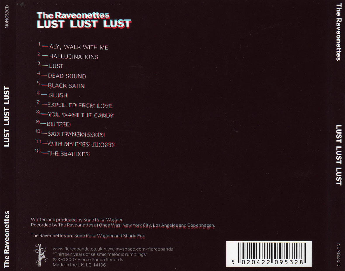 Cartula Trasera de The Raveonettes - Lust Lust Lust