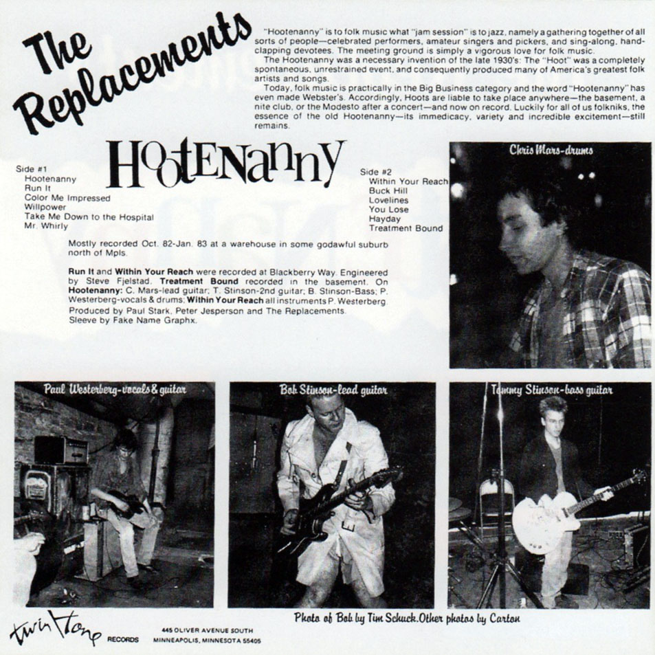 Cartula Interior Frontal de The Replacements - Hootenanny