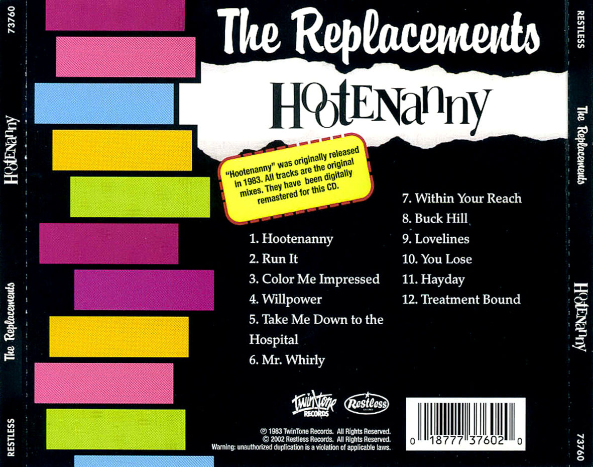 Cartula Trasera de The Replacements - Hootenanny