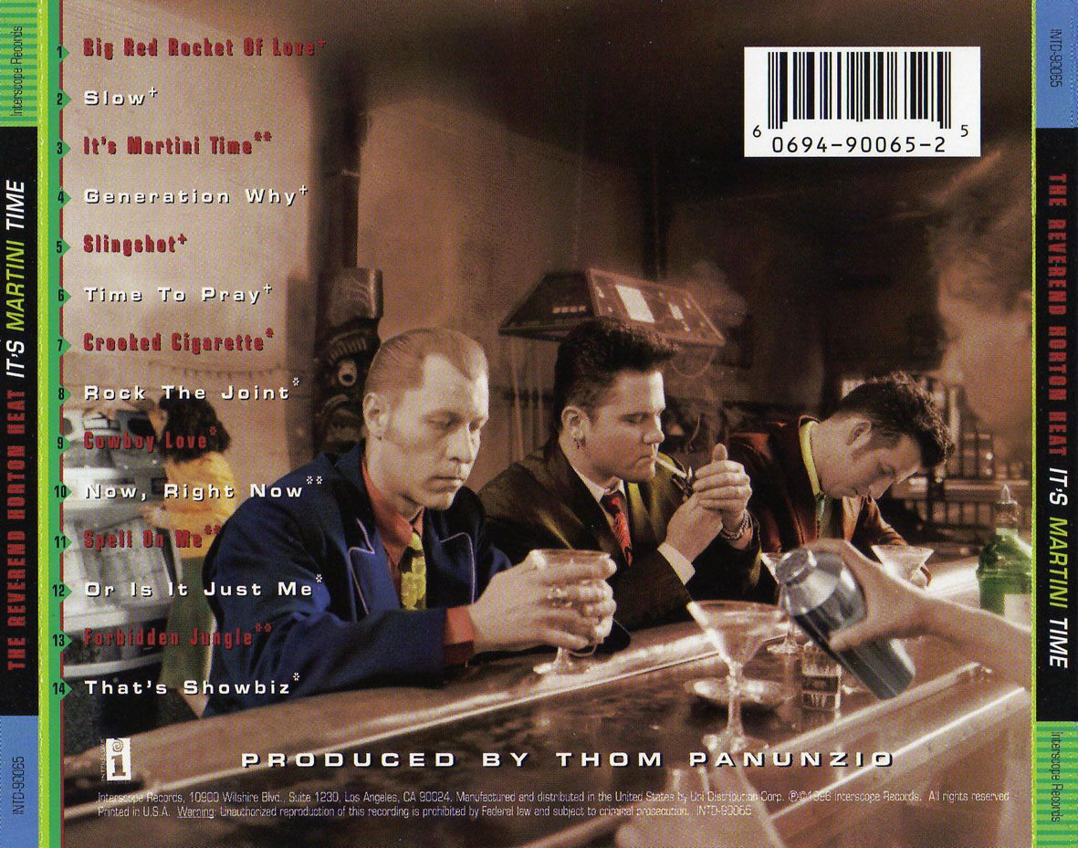 Cartula Trasera de The Reverend Horton Heat - It's Martini Time