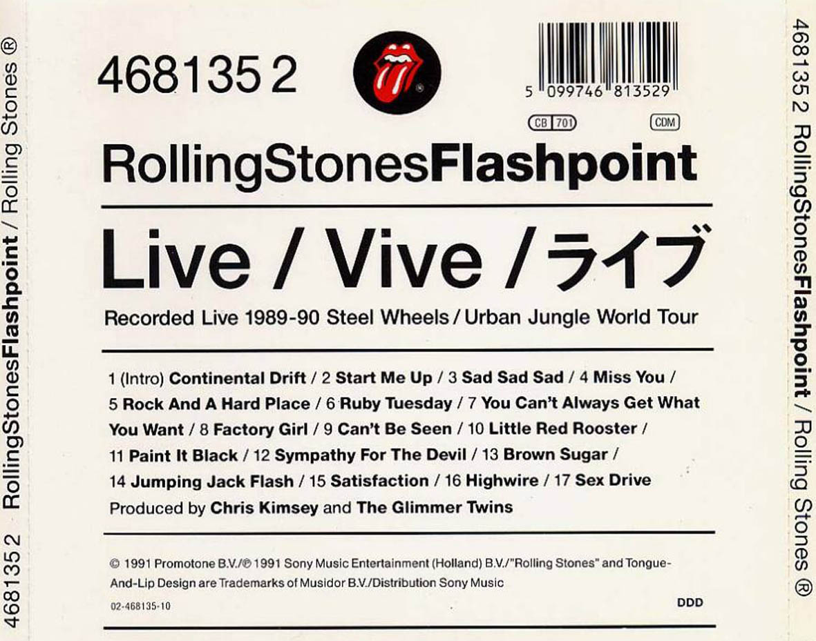 Cartula Trasera de The Rolling Stones - Flashpoint