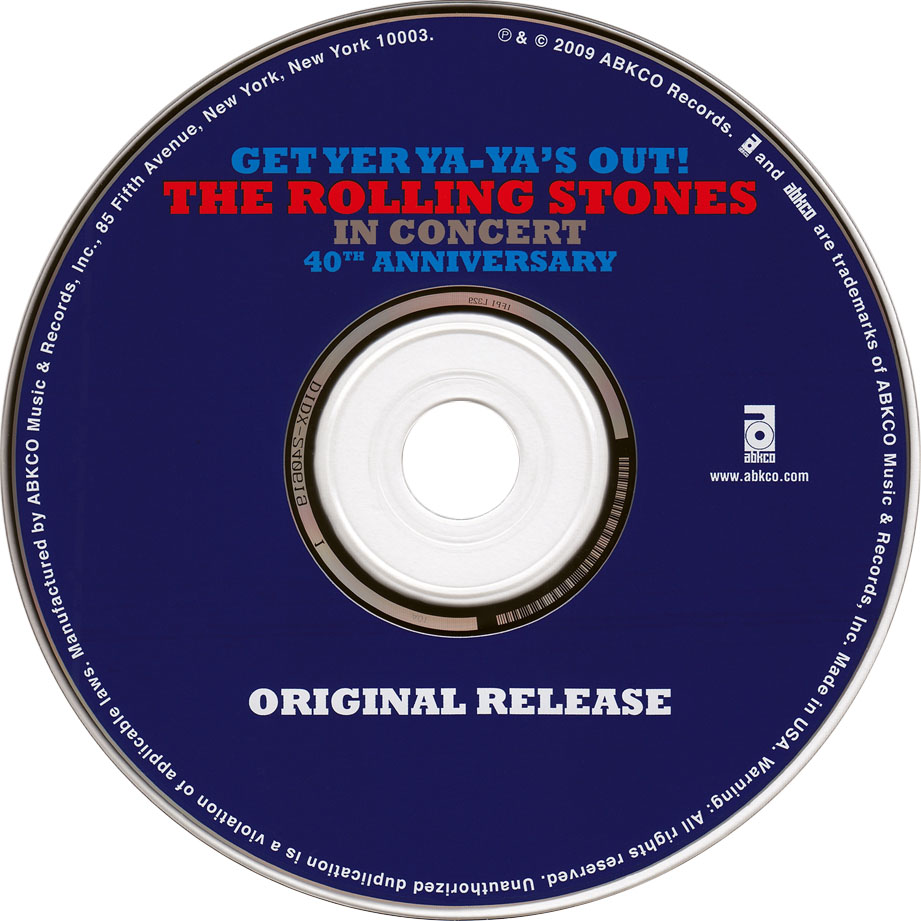 Cartula Cd1 de The Rolling Stones - Get Yer Ya Ya's Out!: The Rolling Stones In Concert (40th Anniversary)