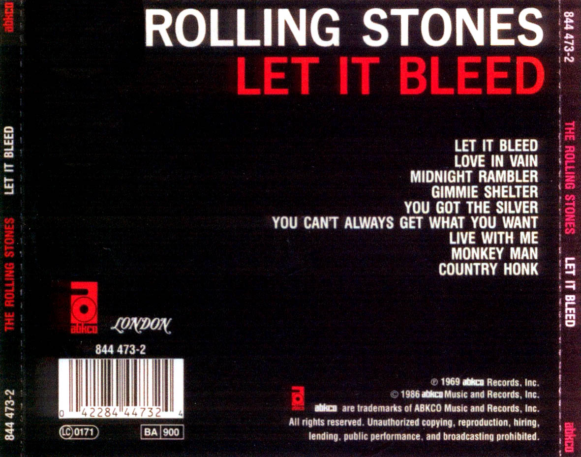 Cartula Trasera de The Rolling Stones - Let It Bleed