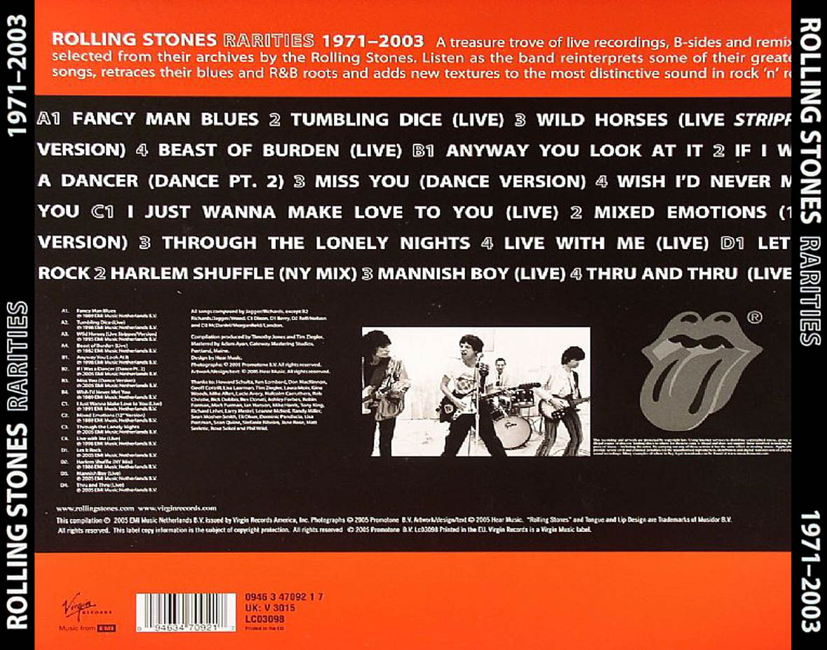 Cartula Trasera de The Rolling Stones - Rarities 1971-2003