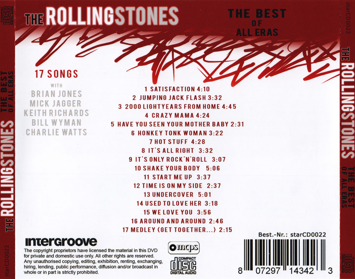 Cartula Trasera de The Rolling Stones - The Best Of All Eras