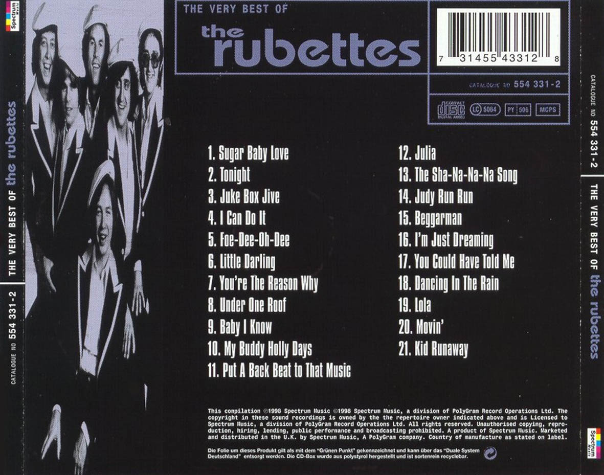 Cartula Trasera de The Rubettes - The Very Best Of The Rubettes