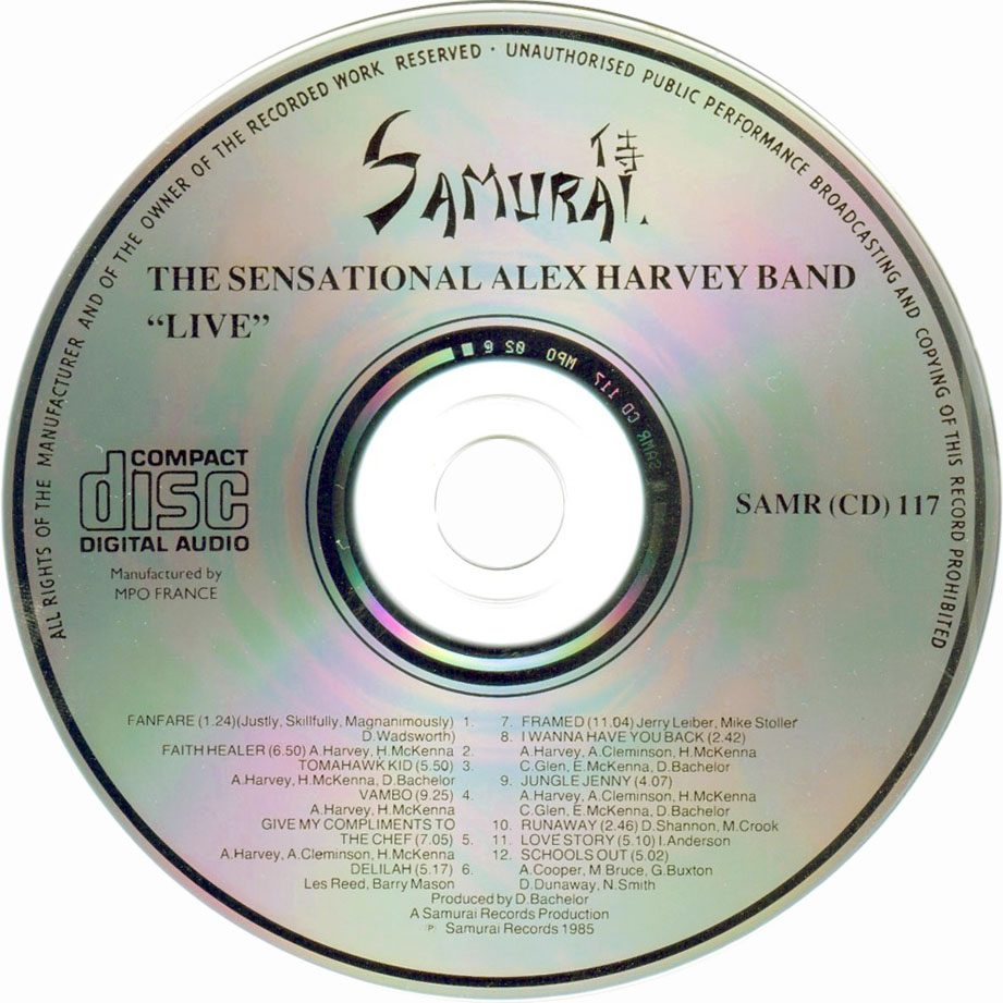 Cartula Cd de The Sensational Alex Harvey Band - Live