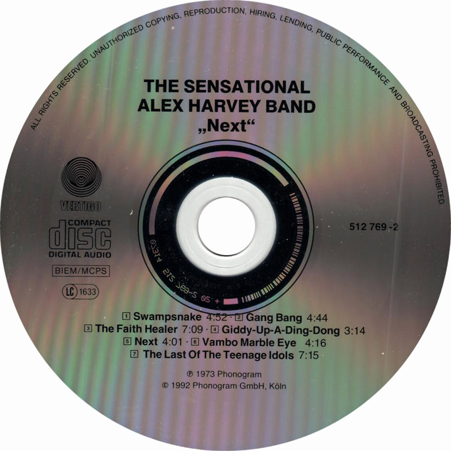 Cartula Cd de The Sensational Alex Harvey Band - Next