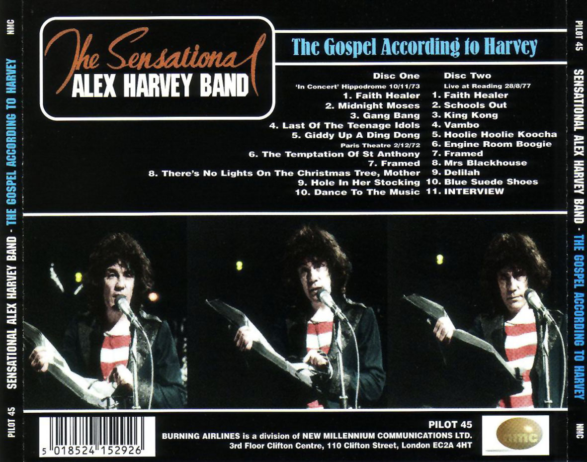 Cartula Trasera de The Sensational Alex Harvey Band - The Gospel According To Harvey