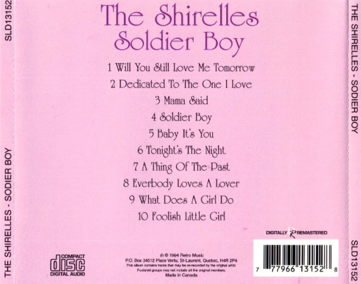 Cartula Trasera de The Shirelles - Soldier Boy