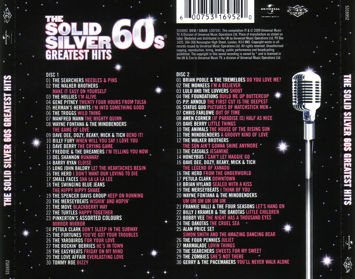 Cartula Trasera de The Solid Silver 60s Greatest Hits