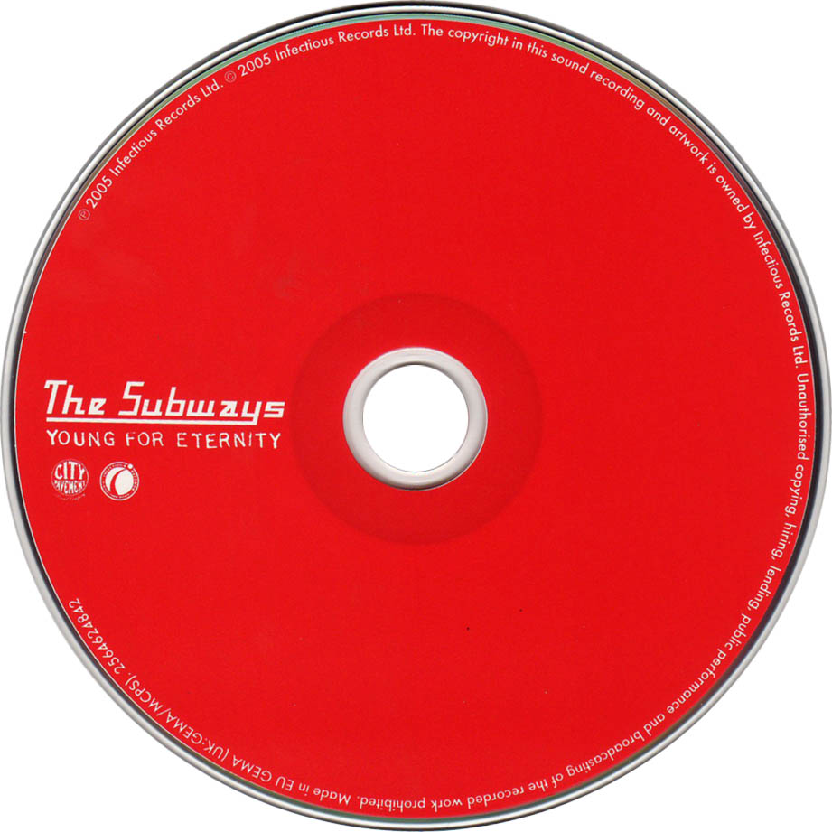 Cartula Cd de The Subways - Young For Eternity