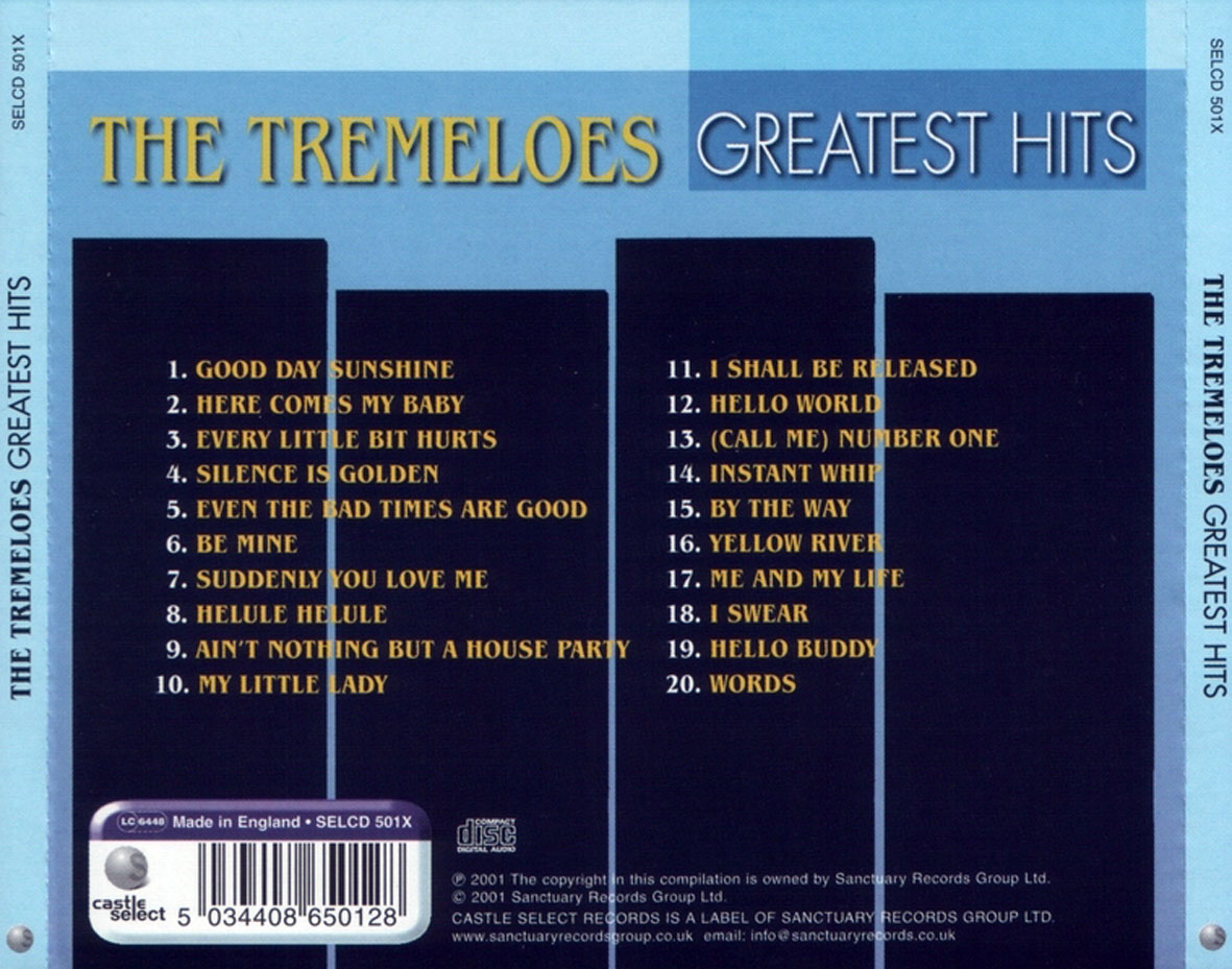 Cartula Trasera de The Tremeloes - Greatest Hits