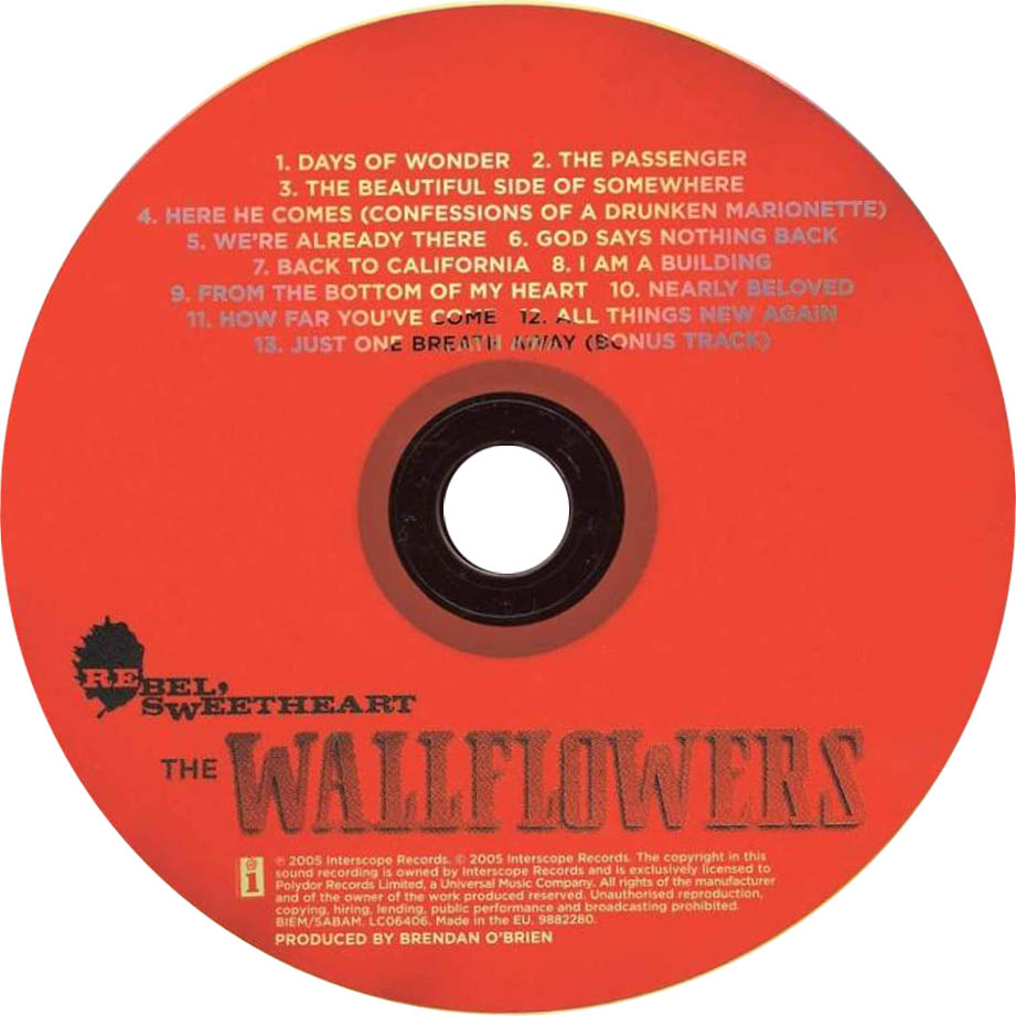 Cartula Cd de The Wallflowers - Rebel, Sweetheart
