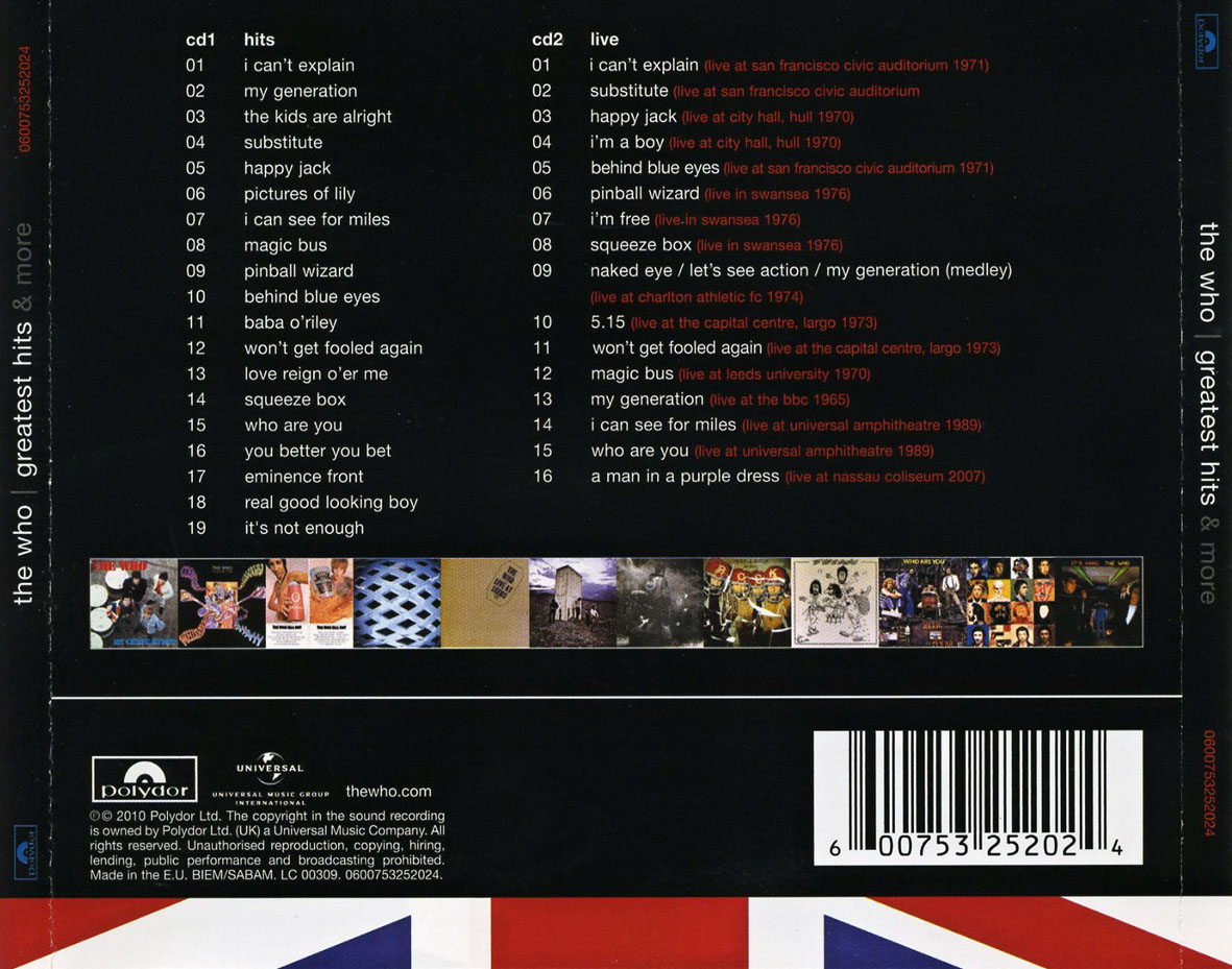 Cartula Trasera de The Who - Greatest Hits & More